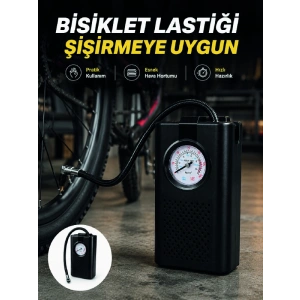 Analog Manometreli Kompakt Araç Hava Pompası Lastik Şişirme Cihazı