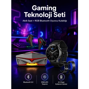 Anc Özellikli Bluetooth Kulaklık Ve Amoled Ekran Akıllı Saat Uyku Ve Sağlık Takibi Nabız Ölçer