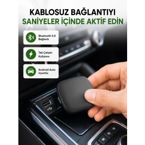 Android Auto Kablosuz Adaptör Bluetooth 5.0 Ve 5.8ghz Wifi Destekli Yeni Nesil