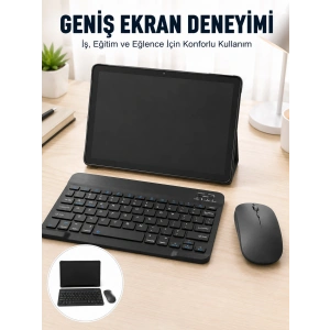 Android İşletim Sistemli Sım Kart Girişli Tablet Bluetooth Klavye Mouse Seti Mobil İnternet Destekli