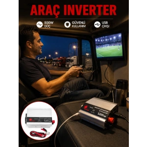 Araç Aküsünden Elektrik Üreten 500 Watt İnvertör