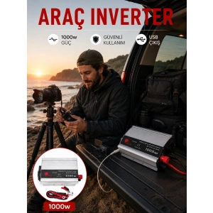 Araçtan Elektrik Kullanımı Sağlayan 1000w Akü İnvertör