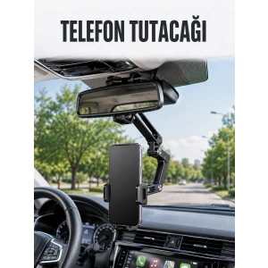 Araç Dikiz Aynası Telefon Tutucu Ayarlanabilir Katlanabilir Navigasyon Telefon Standı