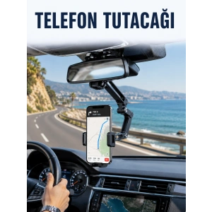 Dikiz Aynasına Monte Telefon Tutucu Katlanabilir Ayarlanabilir Araç İçi Telefon Standı