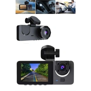 Araç İçi Dikiz Kamerası Sürüş Kaydedici 3 Lensli Dvr Kamera