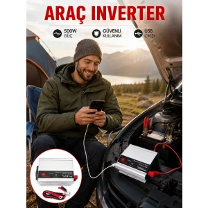 Araç İçi Elektrik Dönüştürücü 500w Priz İnvertör