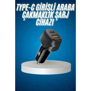 Araç İçi Hızlı Şarj Soketi 38w Oto Çakmaklık Type-c Araba Çakmaklık