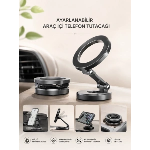 Araç İçi Telefon Tutacağı Manyetik Tasarım Ayarlanabilir