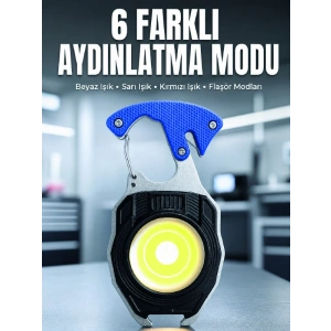 Araç Kamp Outdoor Ve Tamir İşleri İçin Çok Amaçlı Cob Led Şarjlı Kurtarma Ve Çalışma Feneri
