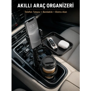 Araç Konsolu İçin Telefon Tutuculu Bardaklık Düzenleyici