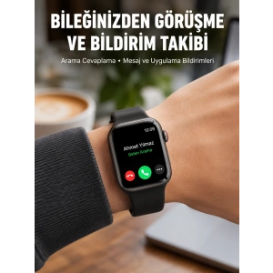 Arama Cevaplayabilen Akıllı Saat Bluetooth Bağlantılı Sosyal Medya Girişli Yeni Nesil