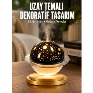 Aromaterapi Hava Nemlendirici Gece Lambası Uzay Model Satürn Oda Kokusu