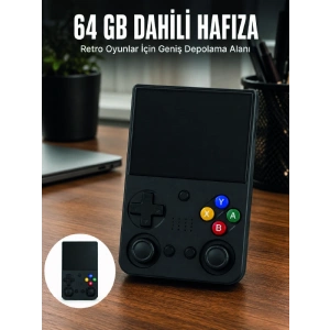 Aşınabilir Retro El Oyun Konsolu 64gb Hafızalı Ips Ekranlı  Oyun Cihazı