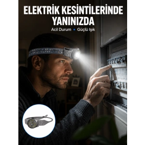 Şarj Edilebilir Kafa Feneri Kamp Tamir Ve Outdoor Kullanımına Uygun