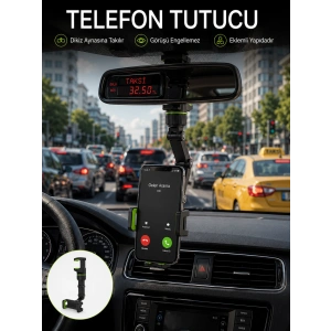 Ayarlanabilir Dikiz Aynası Telefon Tutucu Görüş Açısını Engellemeyen Araç Aparatı