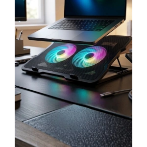 Ayarlanabilir Laptop Soğutucu Çift Fan Rgb Işıklı Sessiz Çalışan