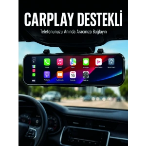 Ayna Carplay Araç İçi 9.66 İnç Ips Ekran Geri Görüş Kamerası Destekli