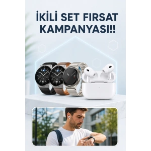 Aynalı Bluetooth Kulaklık Yeni Nesil Akıllı Saat Titreşimli Nabız Ölçer Spor Modları