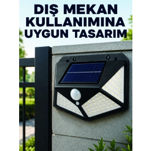 Bahçe Balkon Garaj Ve Girişler İçin Güneş Enerjili Hareket Sensörlü Led Duvar Lambası