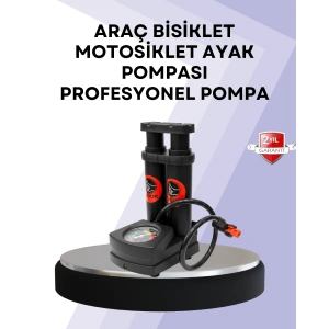 Basınç Saatli Ayak Pompası Bisiklet Ve Araç Uyumlu