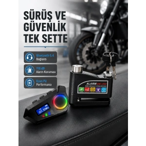 Bluetooth 5.4 İntercom Ve Alarmlı Disk Kilidi Seti Güçlü Ses Ve Güvenlik