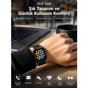 Bluetooth Arama, Akıllı Bildirimler Ve Günlük Sağlık Takibi Sunan Şık Tasarımlı Akıllı Saat