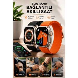 Bluetooth Bağlantılı 49mm Dokunmatik Akıllı Saat Sağlık Ve Spor Takip Özellikli