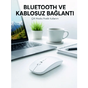 Bluetooth Kablosuz Wireless Mouse Şarjlı Sessiz Ergonomik 5000 Dpı Fare