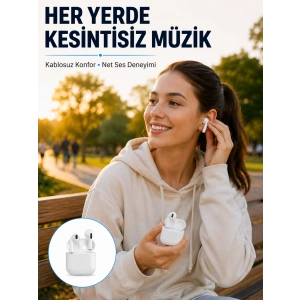 Bluetooth Kulaklık Beyaz Çağrı Cevaplama Dokunmatik Kontrol Kablosuz Yeni Nesil