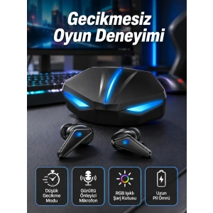 Bluetooth Kulaklık Oyuncu Kulaklığı Rgb Işıklı Oyunlarda Düşük Gecikme