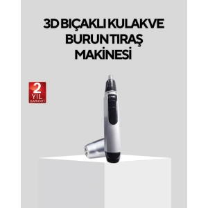Burun Kulak Ve Kaş Tıraş Makinesi 3d Keskin Bıçaklı Pil İle Çalışan
