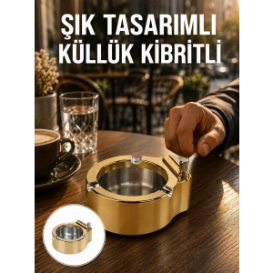 Çakmak Entegreli Küllük Yeniden Doldurulabilir Metal Gövde Yeni Nesil