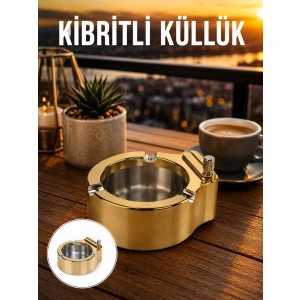 Çakmaklı Küllük Paslanmaz Metal Dayanıklı Tasarım Yeni Nesil