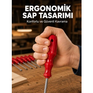 Çelik 7li Tornavida Seti Ergonomik Sap Profesyonel Kullanım