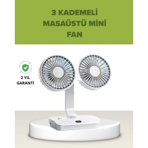 Çift Kafalı Masaüstü Ve Duvar Tipi Sessiz Usb Şarjlı Fan