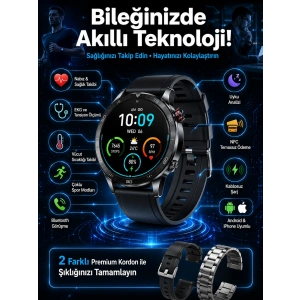 Çift Kordonlu Yüksek Çözünürlüklü Akıllı Saat Uyku İzleyici & Spor Modları
