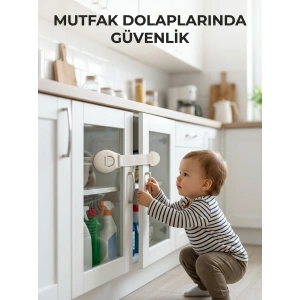 Çocuk Güvenlik Dolap Ve Çekmece Kilidi Güçlü Yapışkanlı Emniyet Kilidi