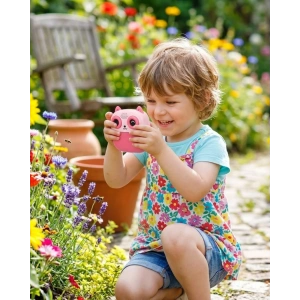 Çocuklar İçin Baskılı Mini Kamera 6 Kalem 5 Kağıt Rulosu Hediyeli Eğlenceli Fotoğraf Makinesi
