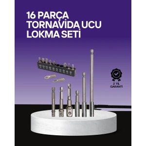 Çok Amaçlı 16lı Bits Uç Seti Dayanıklı Tornavida Adaptör