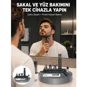 Çok Fonksiyonlu 9’u 1 Arada Tıraş Makinesi Şarjlı Saç Sakal Düzeltici Yeni Nesil