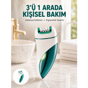 Çok Fonksiyonlu Epilatör 600mah 90 Dakika Kullanım Led Metal Başlık Su Geçirmez Yeni Nesil