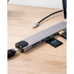 Çok Fonksiyonlu Type C Hub Usb Hdmı Ethernet Kart Okuyucu