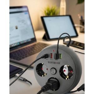 Çoklu Priz Akım Koruma 3 Soket 3 Usb Type C Hızlı Şarj 2m Uzatma Kablosu