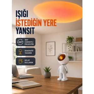 Dekoratif Gün Batımı Işığı – Astronot Figürlü Yeni Nesil