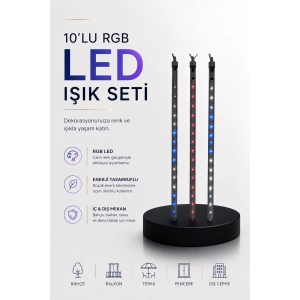 Dekoratif Ortam Aydınlatması Rgb Led 10’lu Çubuk Seti