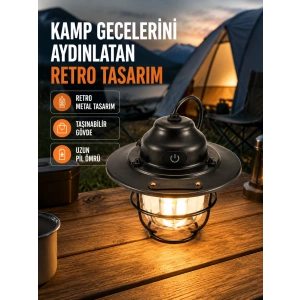 Dekoratif Ve Fonksiyonel Taşınabilir Kamp Gece Lambası