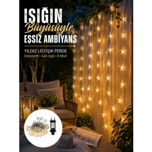 Dekoratif Yıldız Led Aydınlatma 20 Ledli 5 Metre Günışığı Yeni Nesil