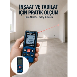 Dijital Lazer Mesafe Ölçüm Cihazı İnşaat Ve Ev Kullanımı Yeni Nesil