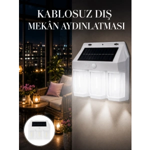 Dış Mekan Solar Duvar Lambası – 120° Hareket Algılama, 3 Işık Modu Yeni Nesil