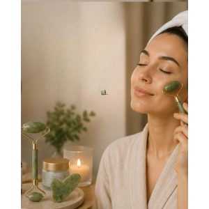 Doğal Jade Stone Yüz Masaj Seti Cilt Bakım Ve Rahatlatıcı Bakım